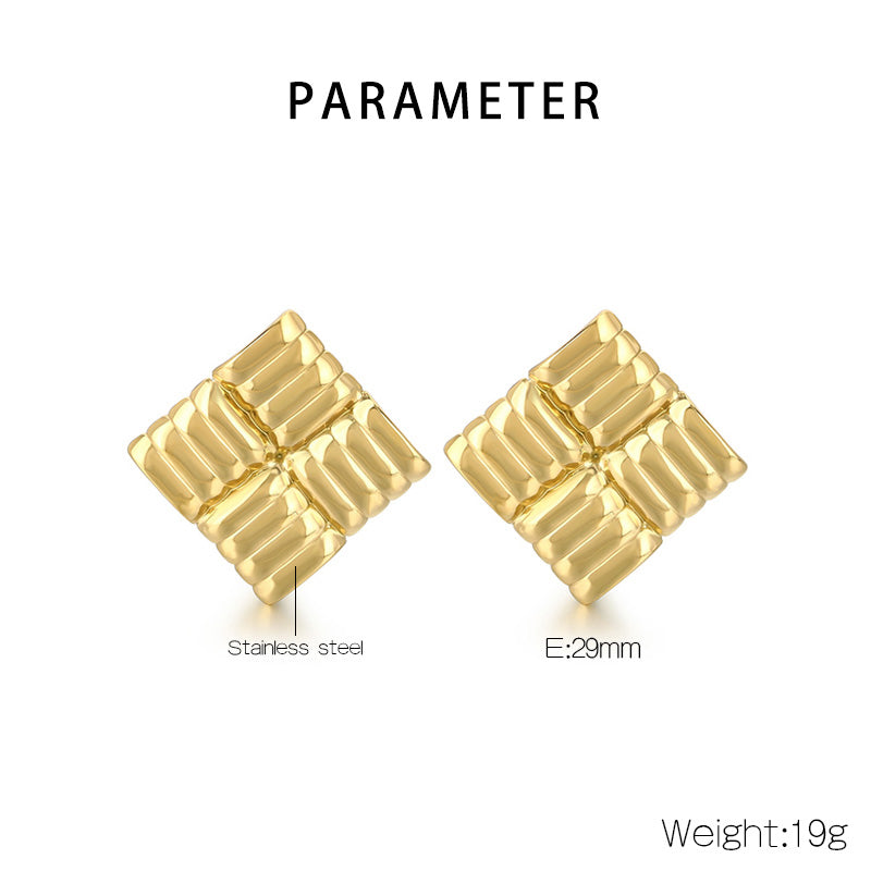 Square Stainless Steel Ear Studs