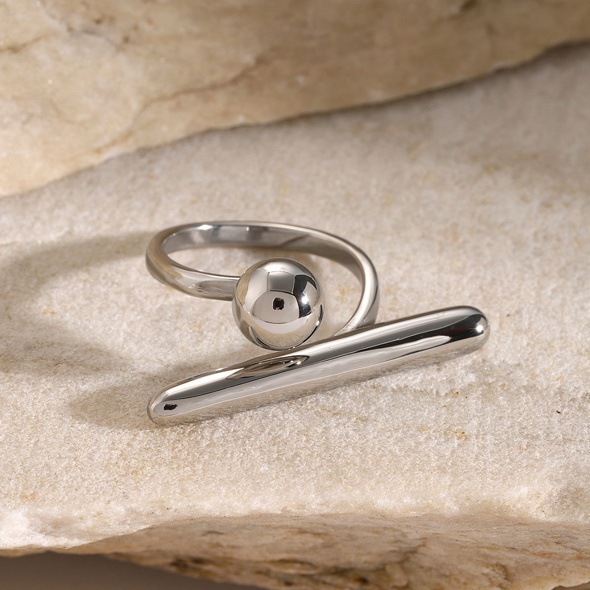 Geometric 316 Stainless Steel Open Ring