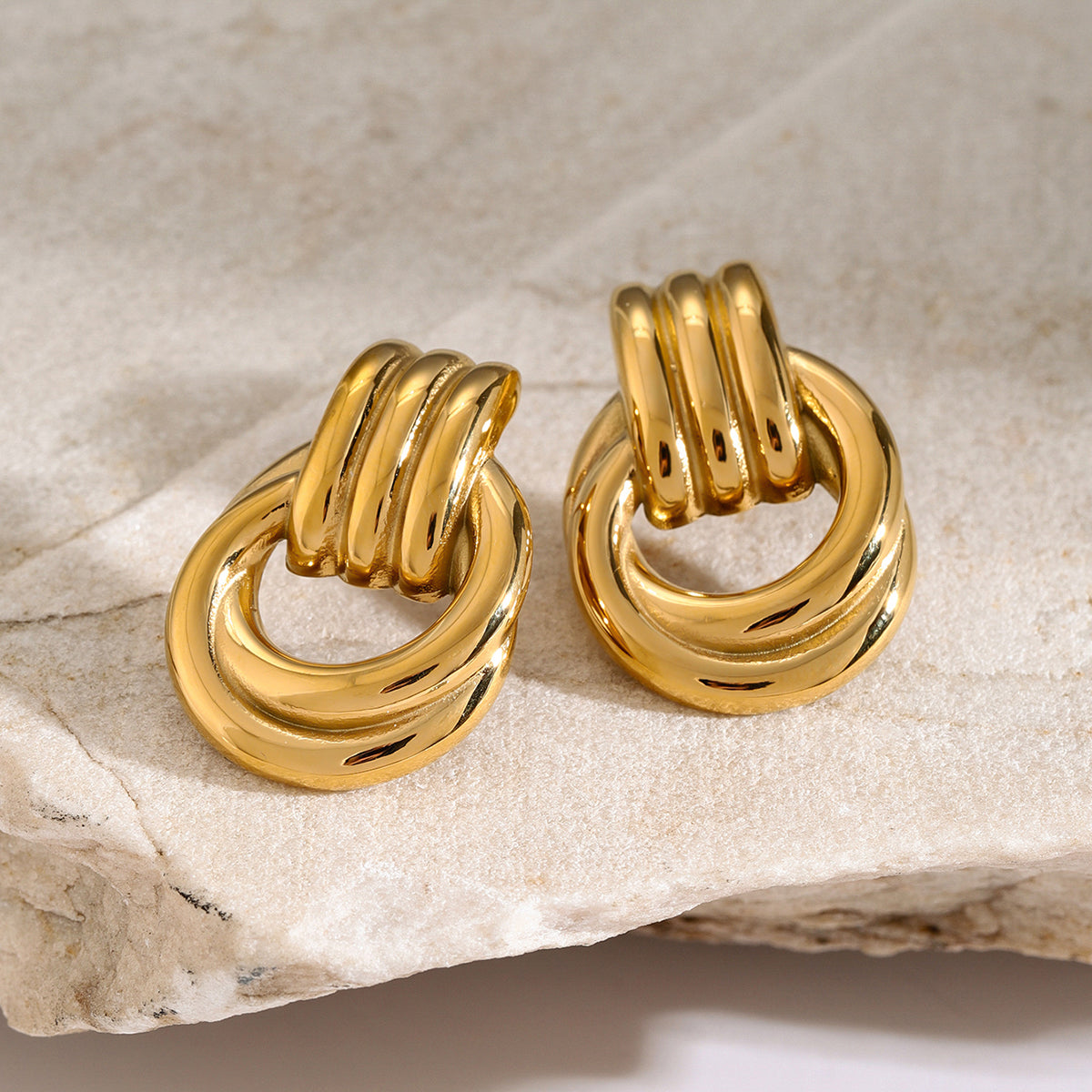 316 Stainless Steel 18K Gold Plated Drop Earrings