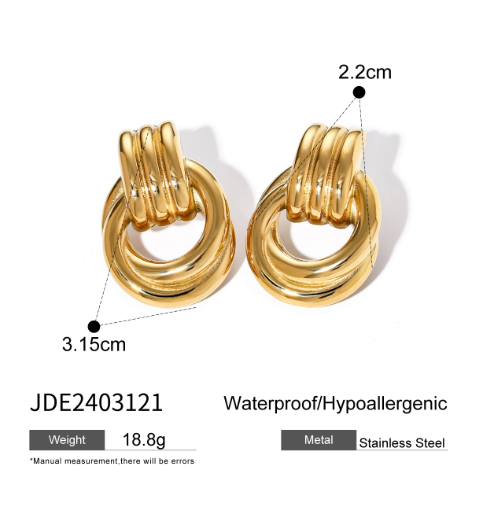 316 Stainless Steel 18K Gold Plated Drop Earrings