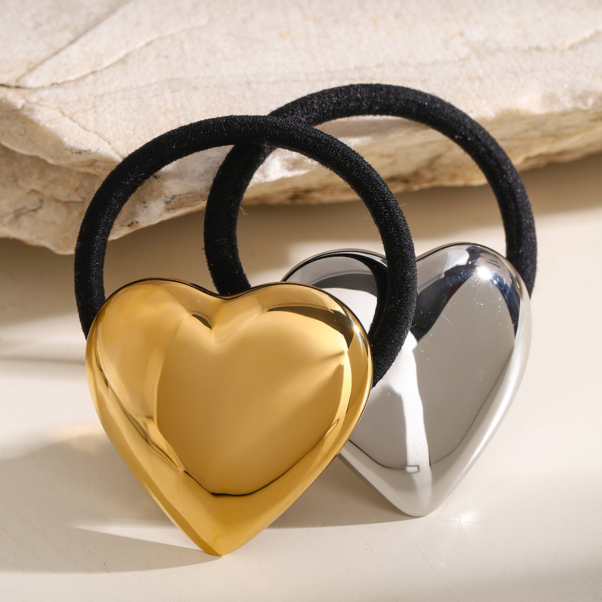 Heart Shape 304 Stainless Steel Hair Tie