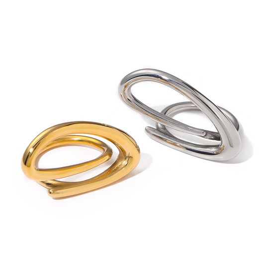 Geometric 316 Stainless Steel Open Ring