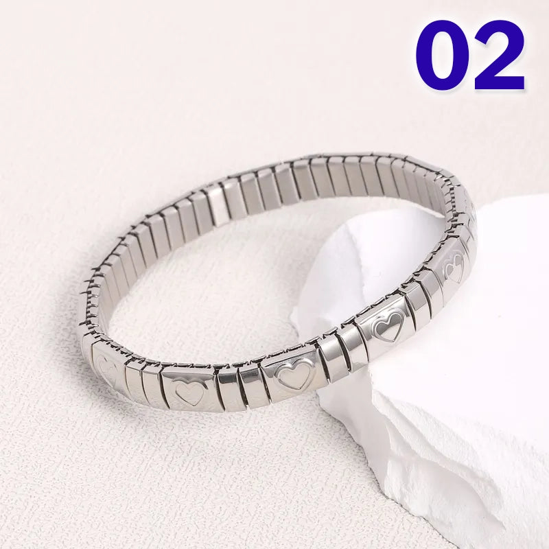 Simple Style Geometric Heart Shape Bow Knot 304 Stainless Steel Bracelets In Bulk, pack of 2 pieces