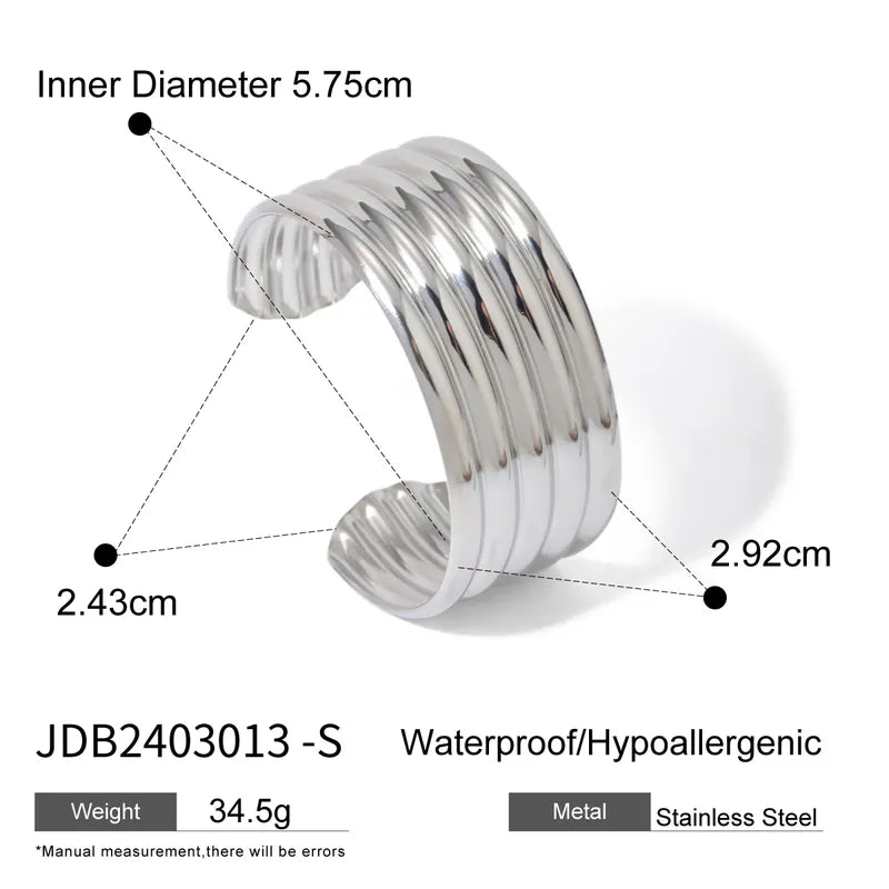 IG Style Simple Style Round 304 Stainless Steel 18K Gold Plated Bangle