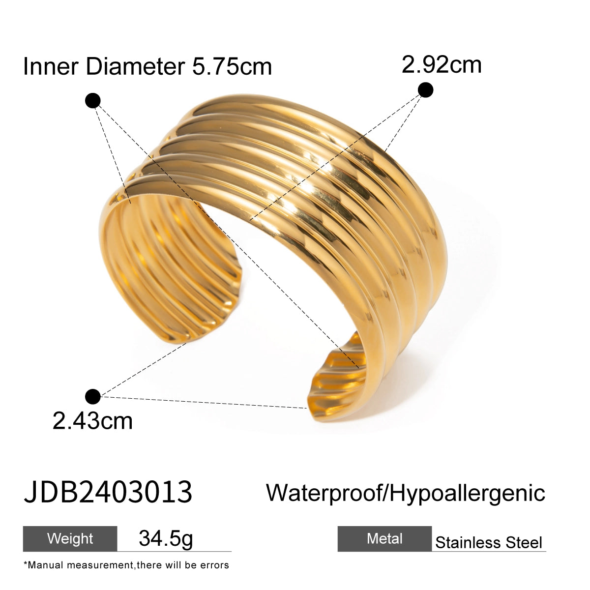 IG Style Simple Style Round 304 Stainless Steel 18K Gold Plated Bangle