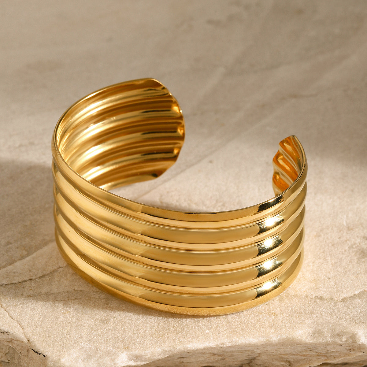 IG Style Simple Style Round 304 Stainless Steel 18K Gold Plated Bangle