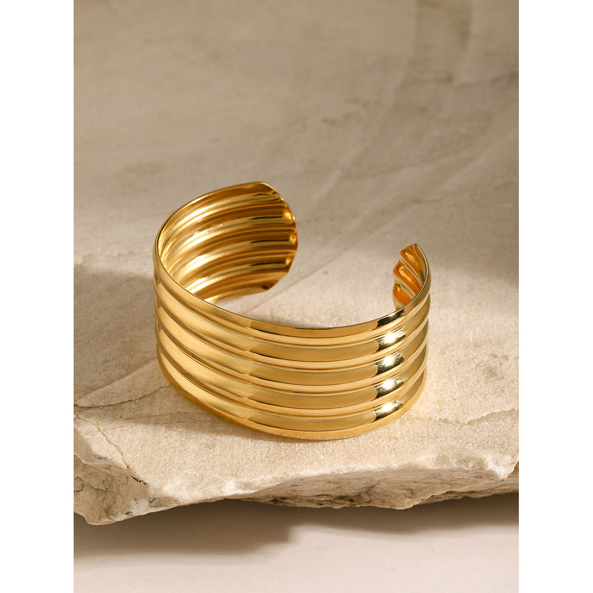 IG Style Simple Style Round 304 Stainless Steel 18K Gold Plated Bangle