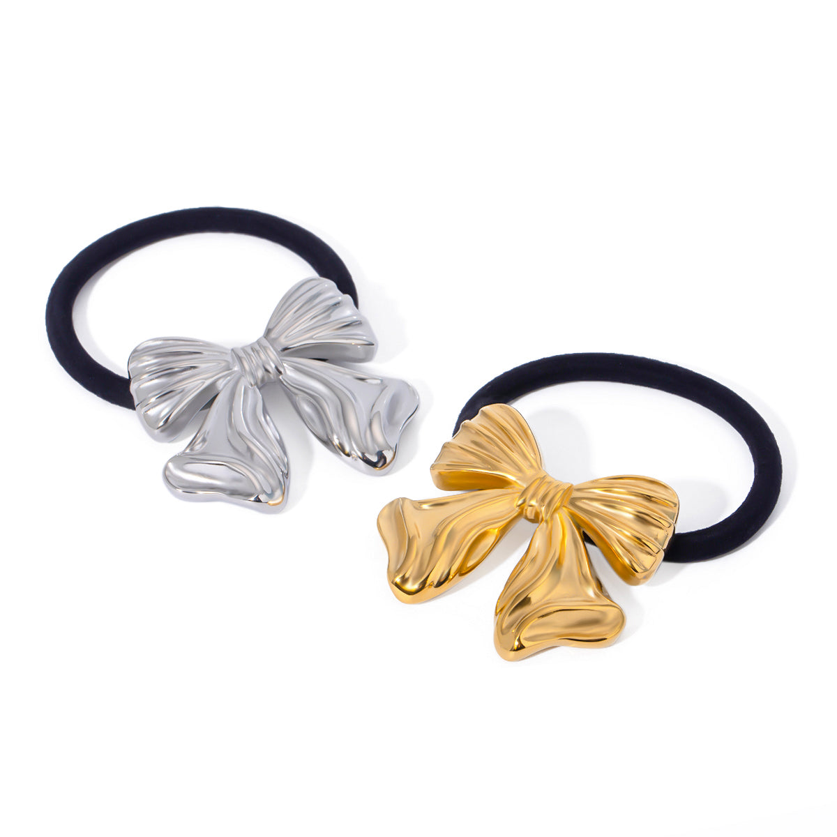 Bow Knot 304 Stainless Steel Rubber Band Hair Tie