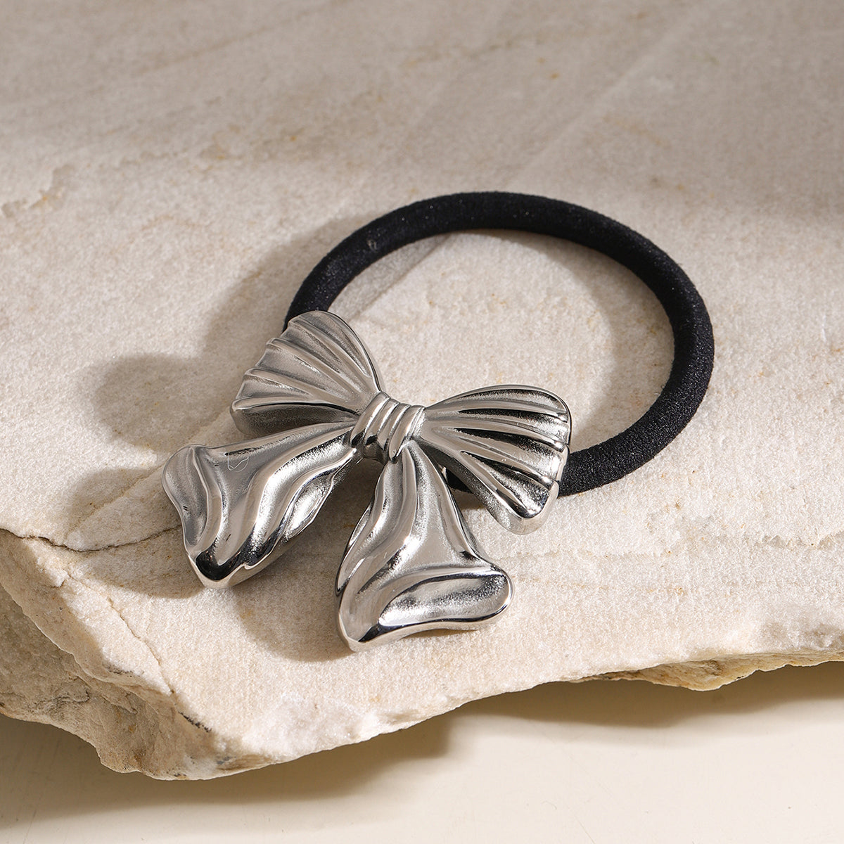 Bow Knot 304 Stainless Steel Rubber Band Hair Tie