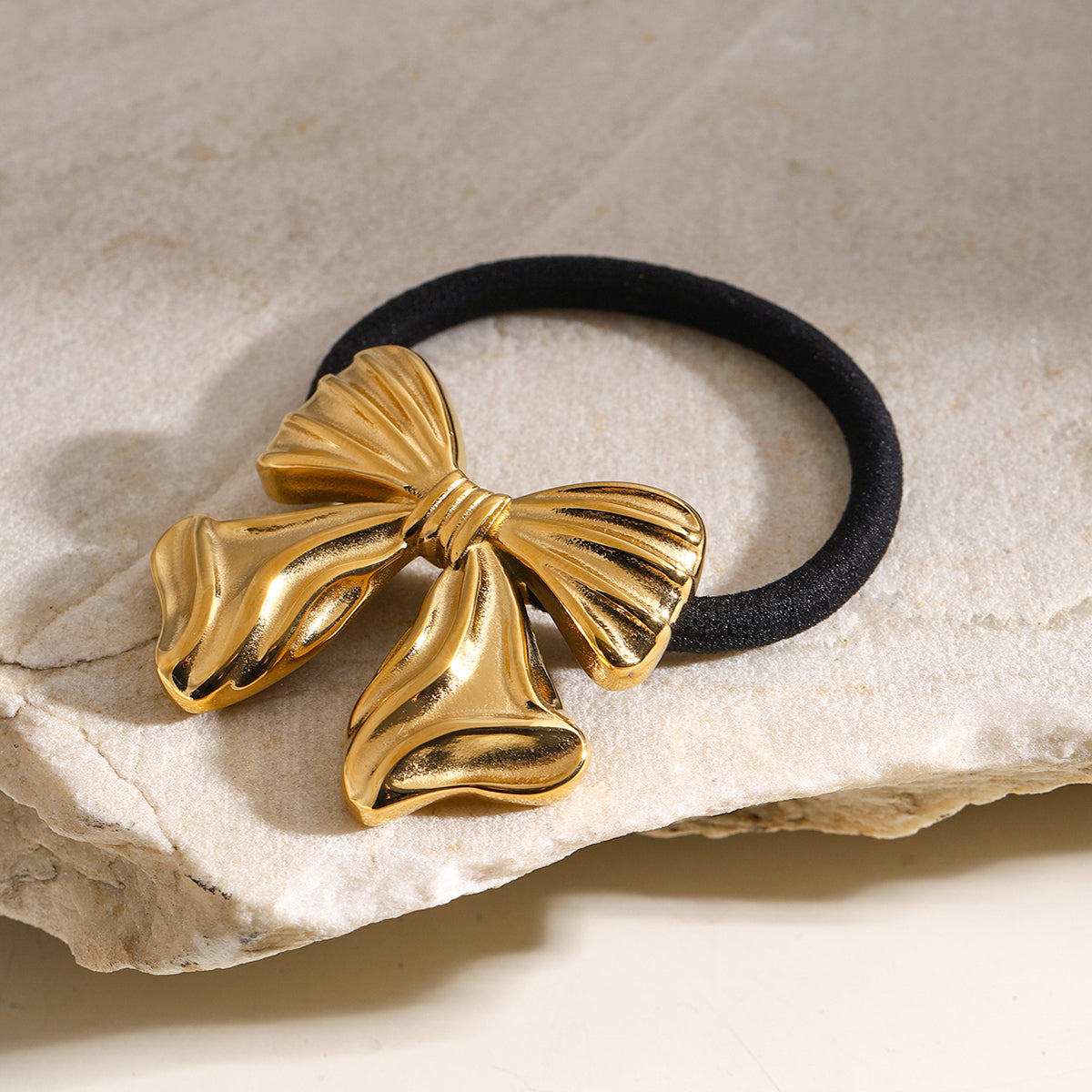 Bow Knot 304 Stainless Steel Rubber Band Hair Tie