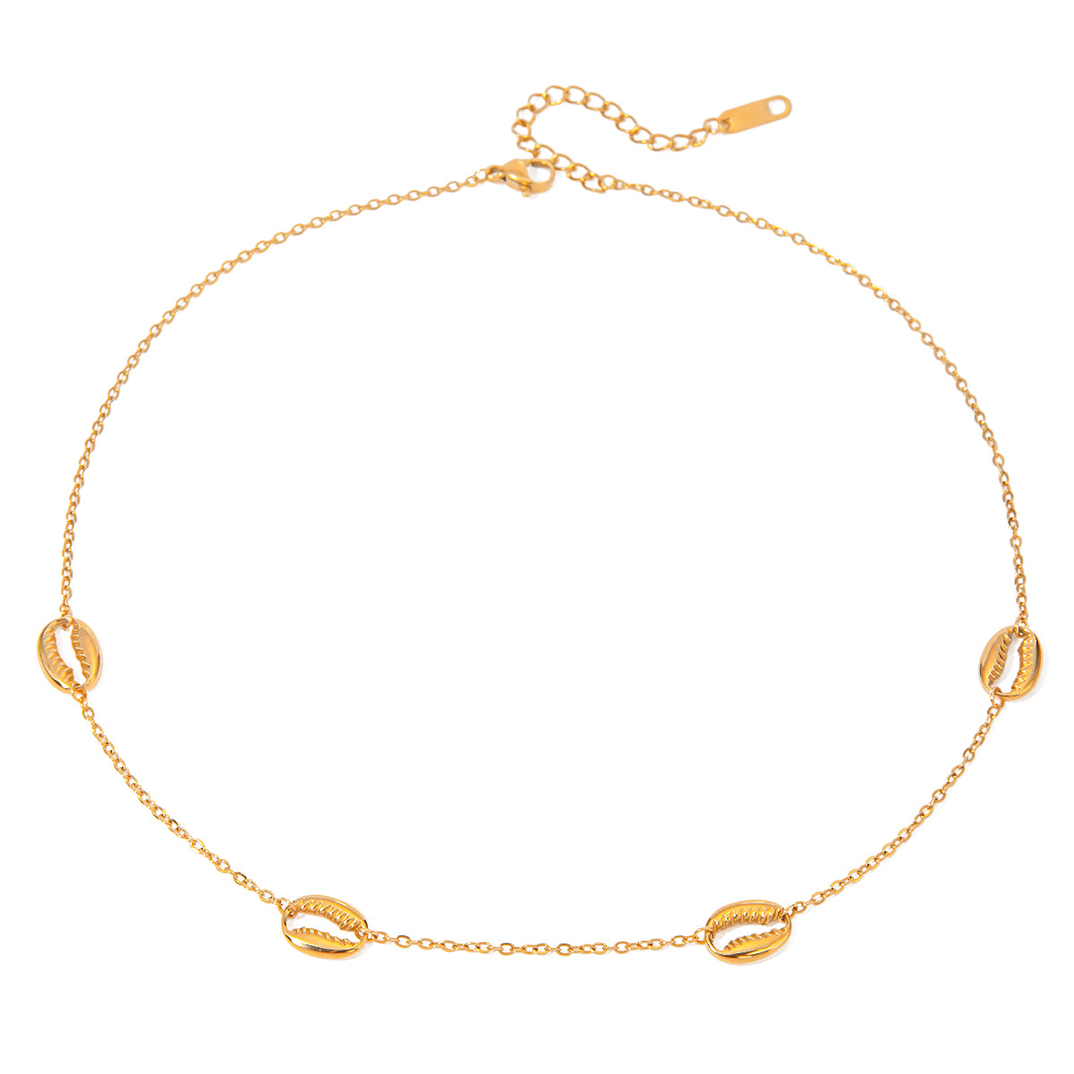 Simple Style Shell 304 Stainless Steel 18K Gold Plated Necklace