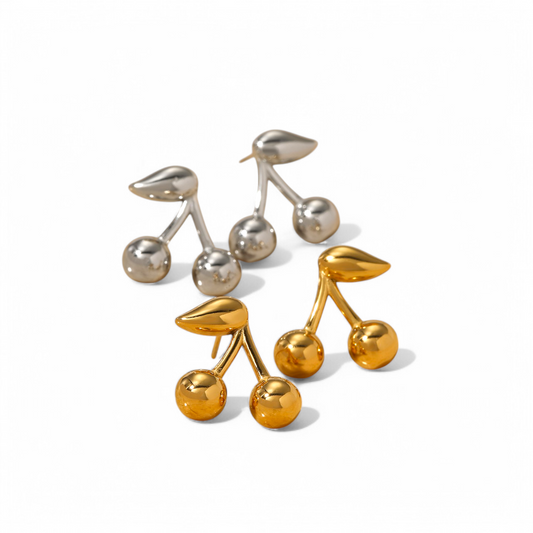 Sweet Cherry 304 Stainless Steel Earrings