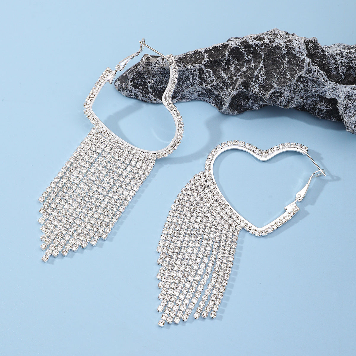 Heart drop earrings