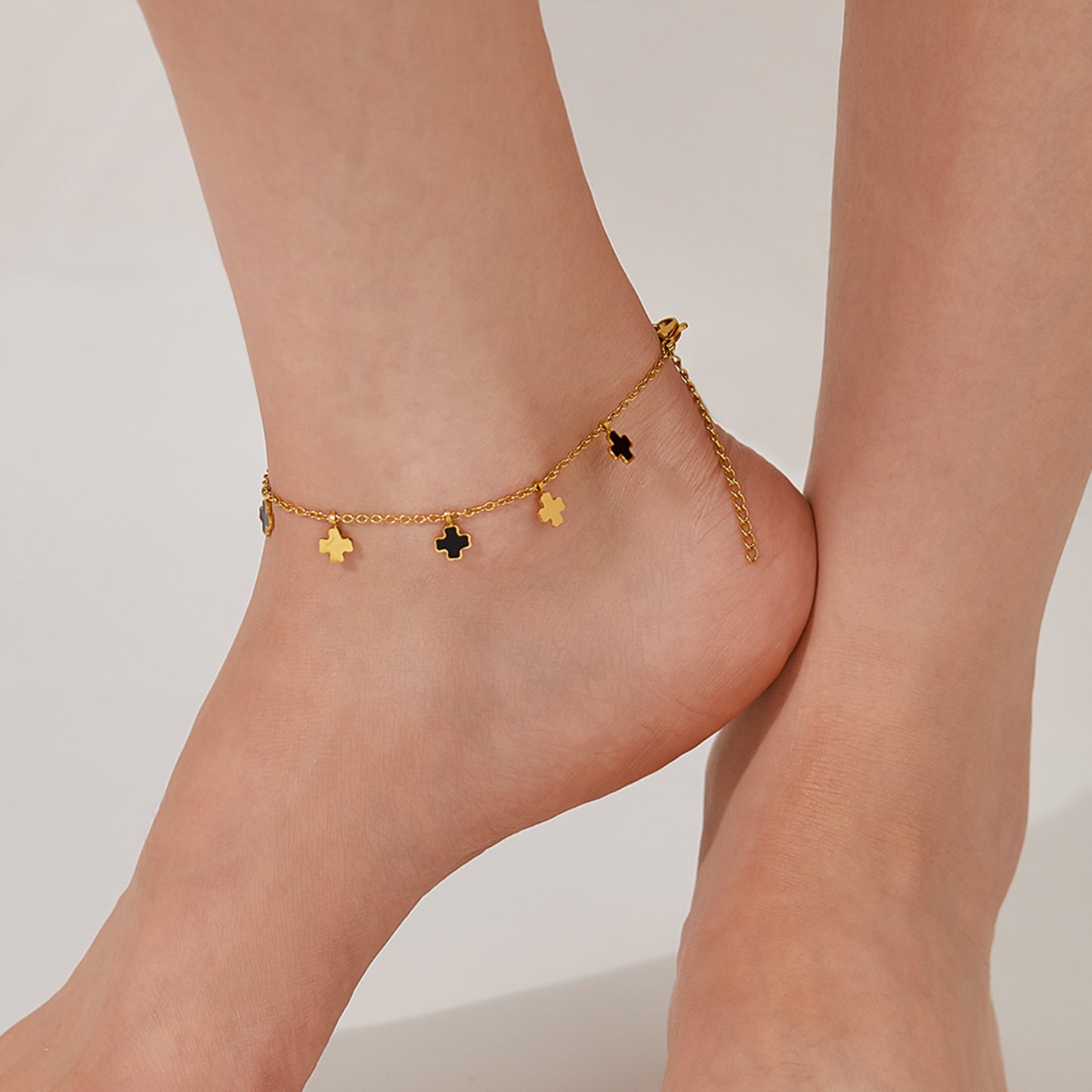 Simple Style Cross 304 Stainless Steel Anklet