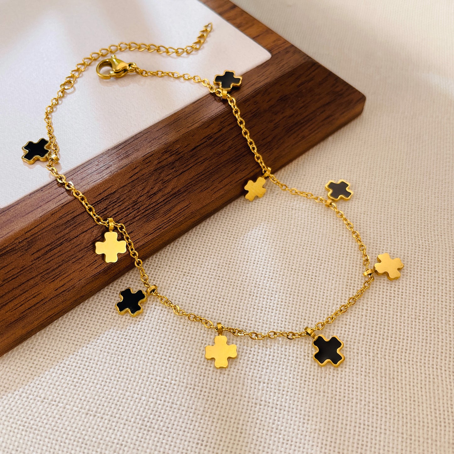 Simple Style Cross 304 Stainless Steel Anklet