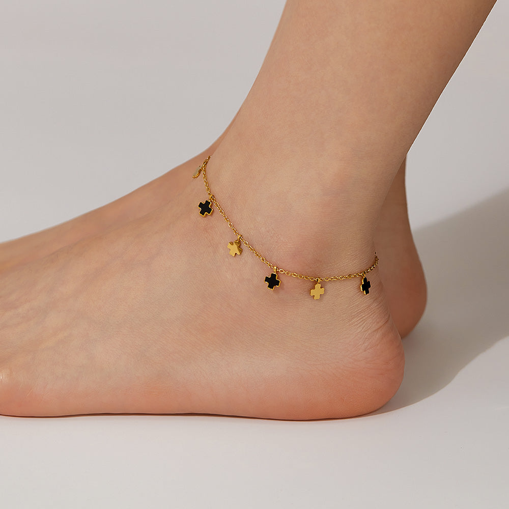 Simple Style Cross 304 Stainless Steel Anklet