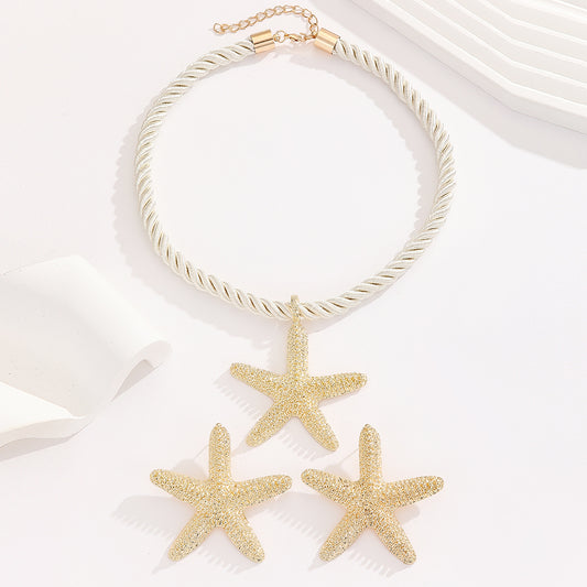 Beach Shiny Starfish Alloy Women's Jewelry Set