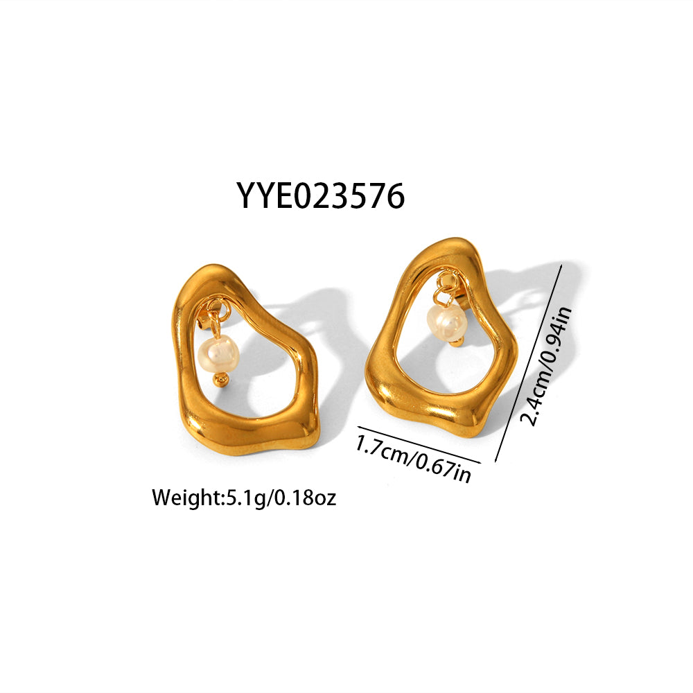 Exaggerated Artistic Irregular Hollow Out 304 Stainless Steel  Earrings