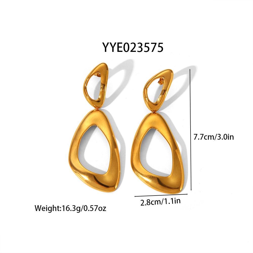 Exaggerated Artistic Irregular Hollow Out 304 Stainless Steel  Earrings