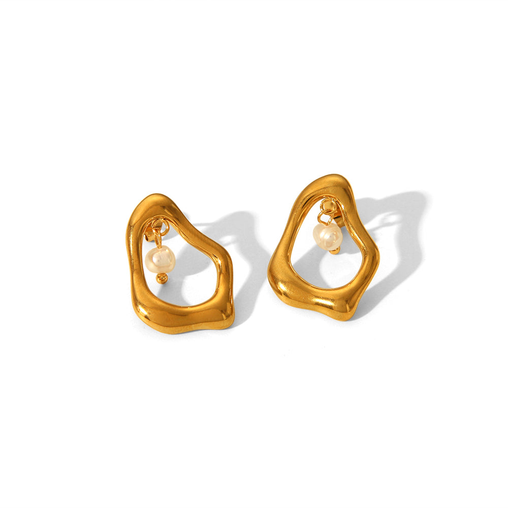 Exaggerated Artistic Irregular Hollow Out 304 Stainless Steel  Earrings