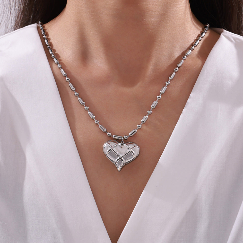 Heart Shape 304 Stainless Steel Pendant Necklace