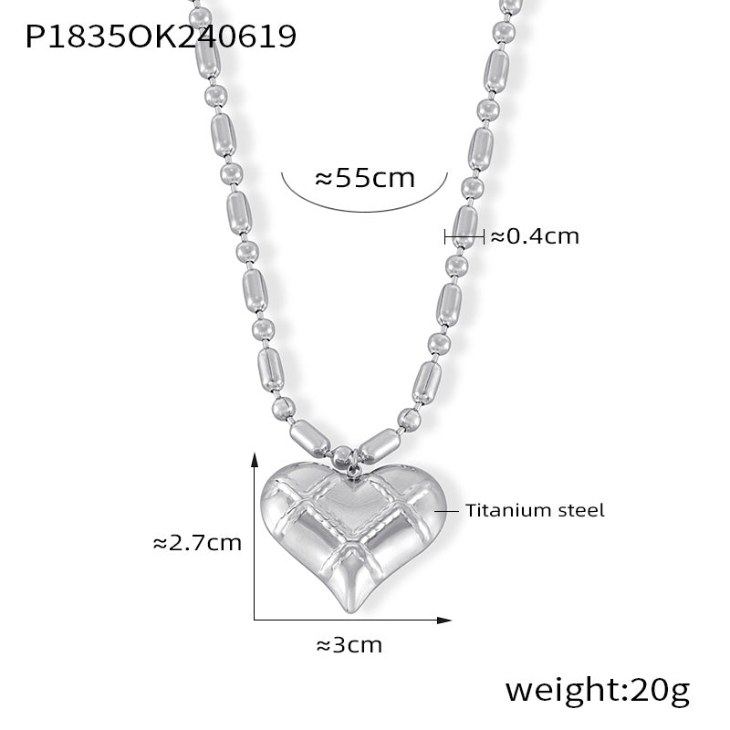 Heart Shape 304 Stainless Steel Pendant Necklace