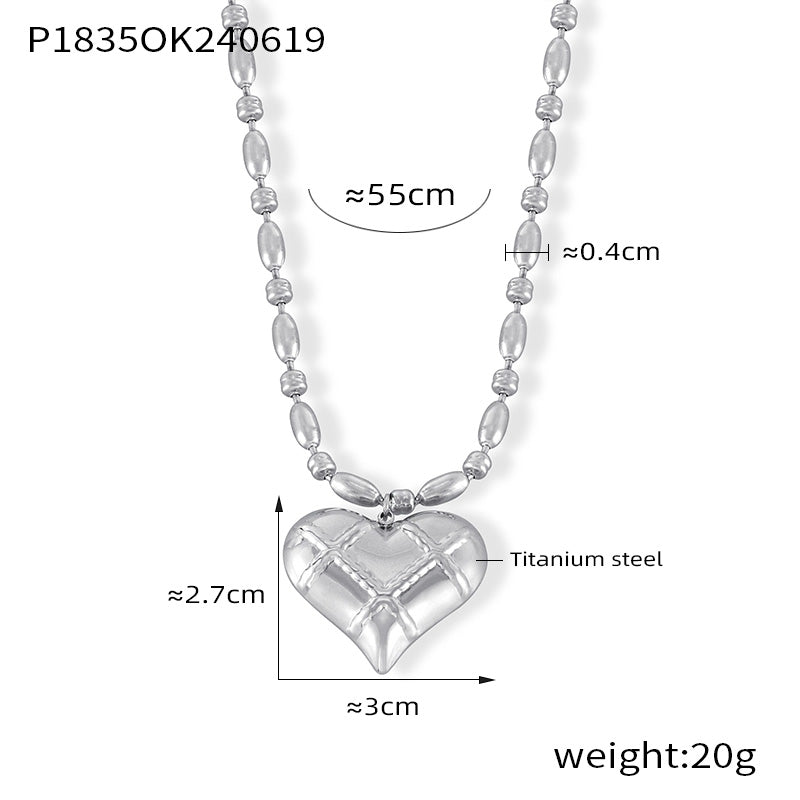 Heart Shape 304 Stainless Steel Pendant Necklace