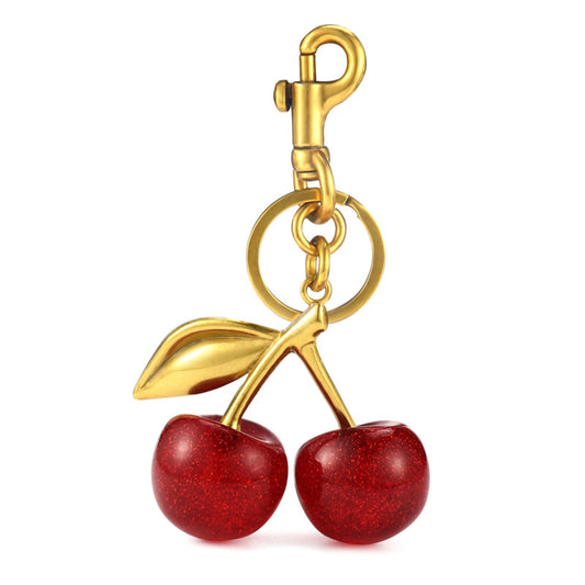 Cute Cherry Artificial Crystal Alloy Women's Keychain