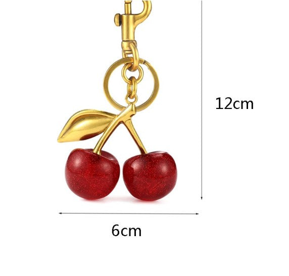 Cute Cherry Artificial Crystal Alloy Women's Keychain