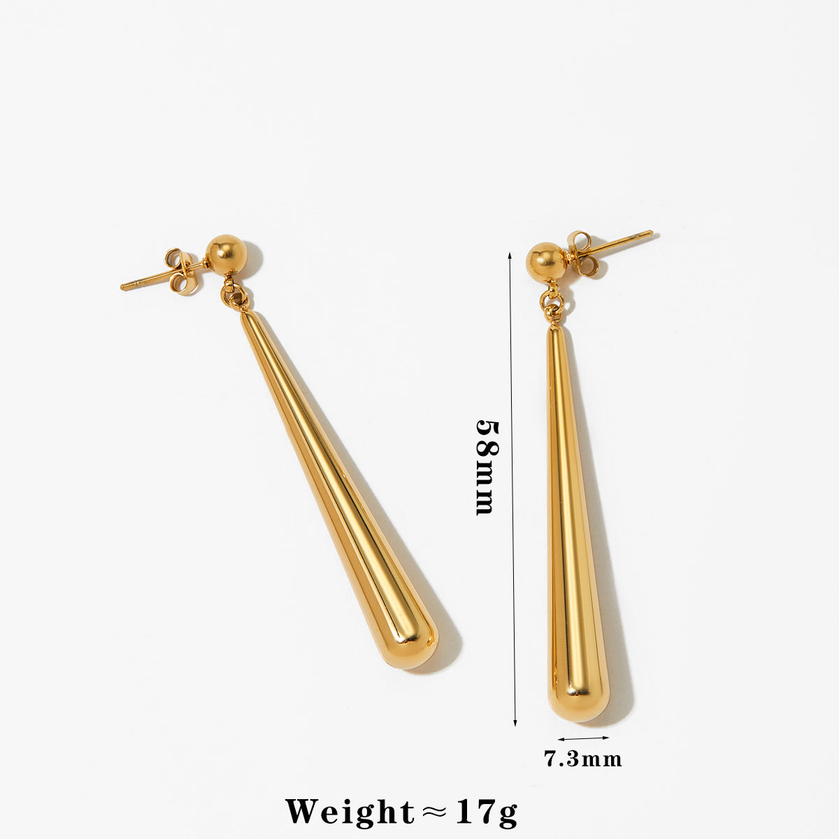 Casual Modern Style Water Droplets 304 Stainless Steel 16K Drop Earrings