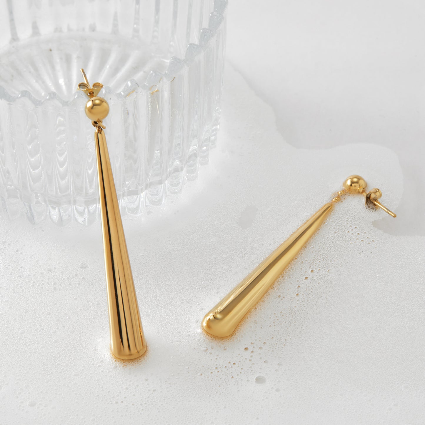 Casual Modern Style Water Droplets 304 Stainless Steel 16K Drop Earrings