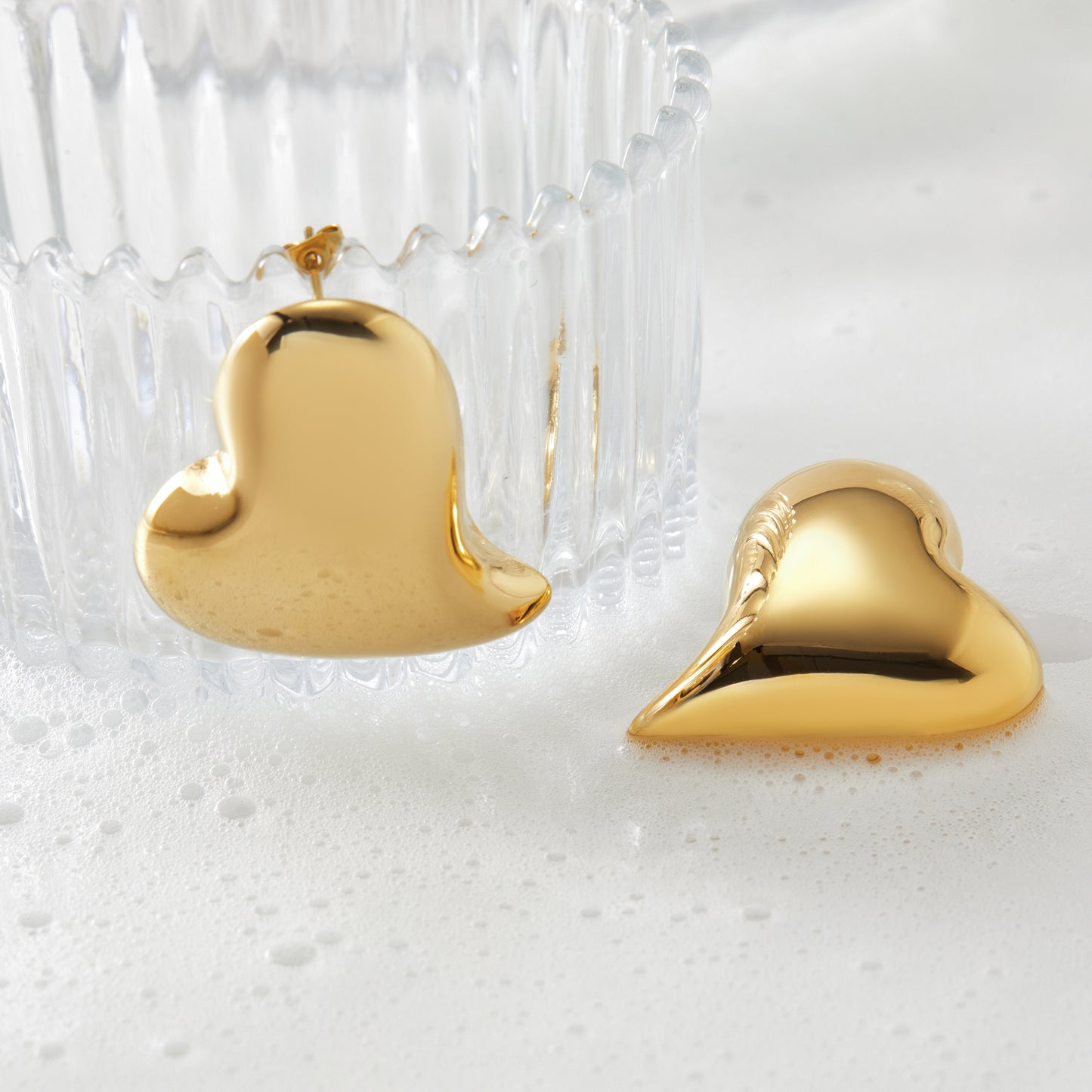 Casual Cute Simple Style Heart Shape 304 Stainless Steel 16K Gold Plated White Gold Plated Gold Plated Ear Studs