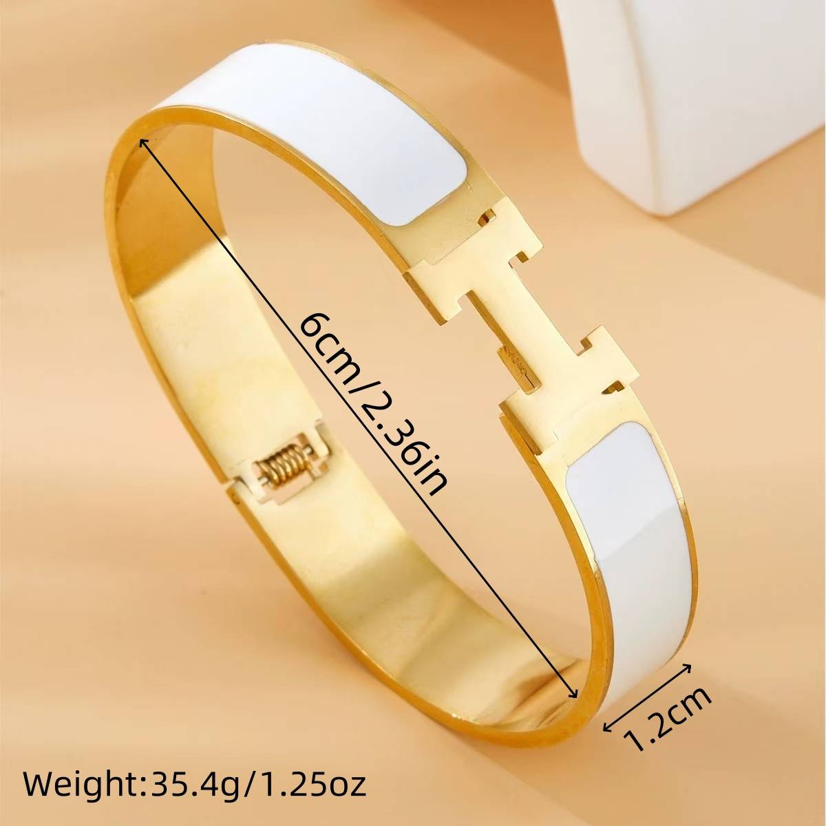 Luxurious Letter H Titanium Steel  Bangle