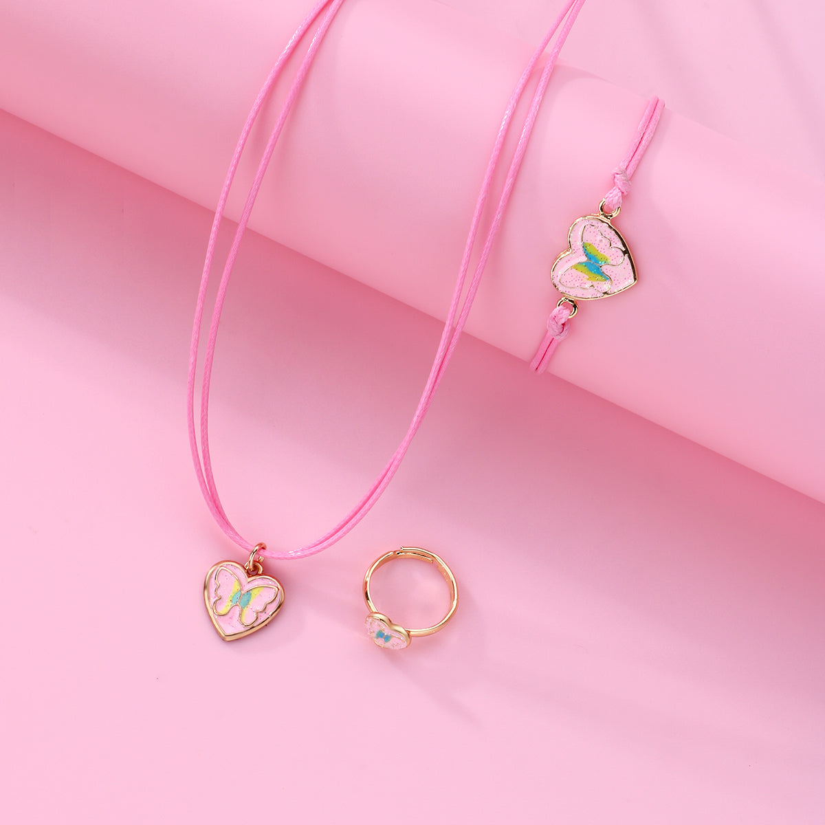 Heart with Butterfly. Children Jewelry Set