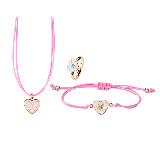 Heart with Butterfly. Children Jewelry Set