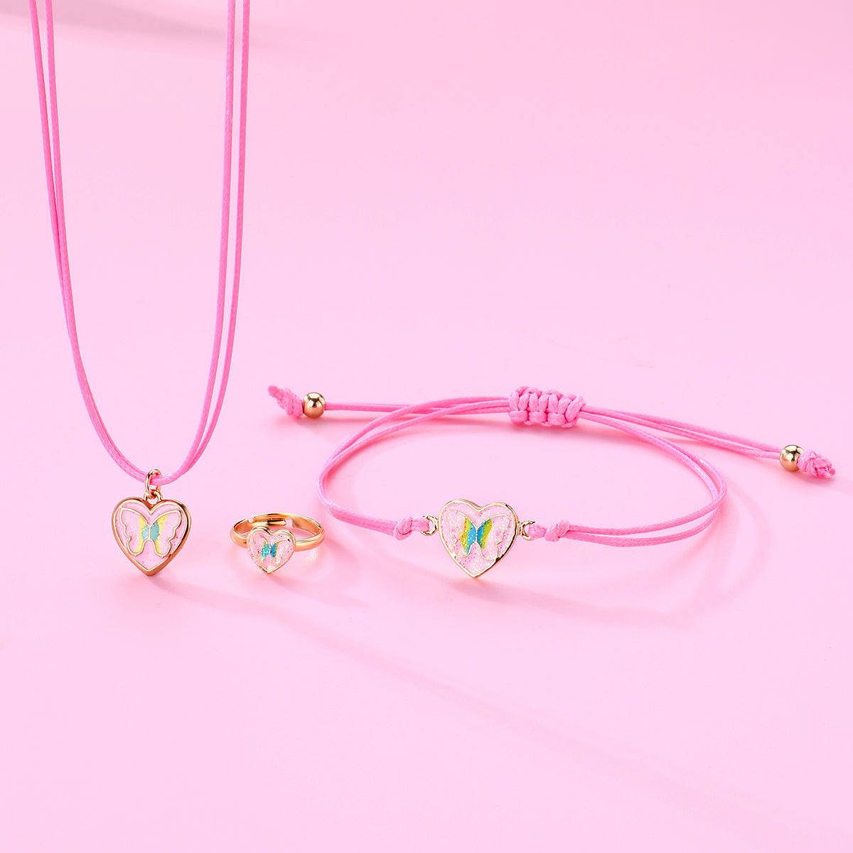 Heart with Butterfly. Children Jewelry Set