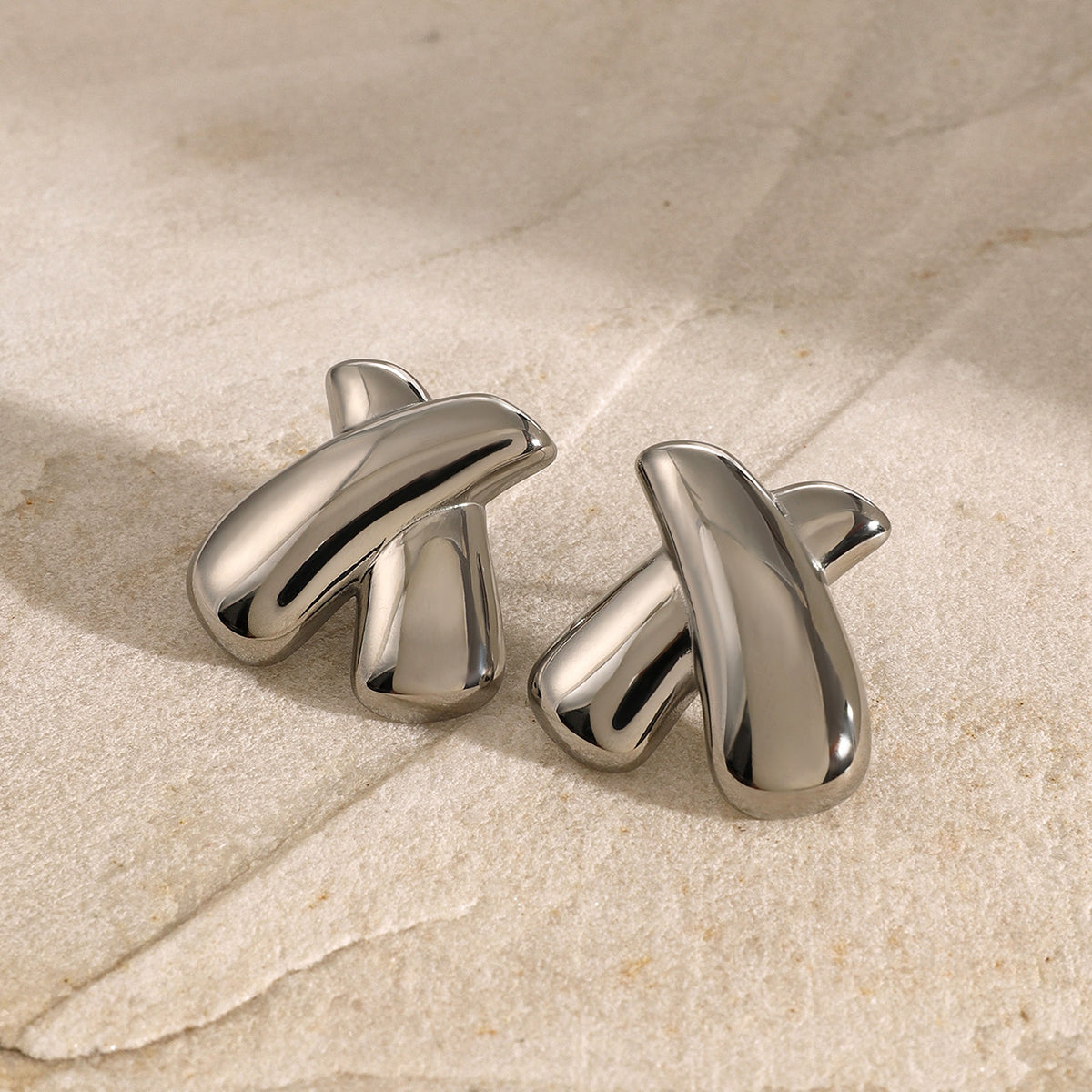 X-Shaped 316 Stainless Steel Ear Studs