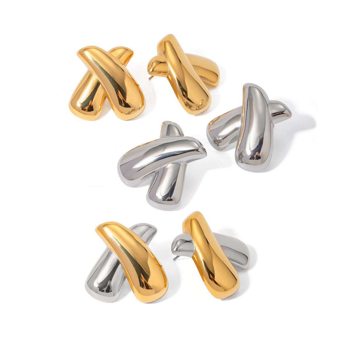 X-Shaped 316 Stainless Steel Ear Studs