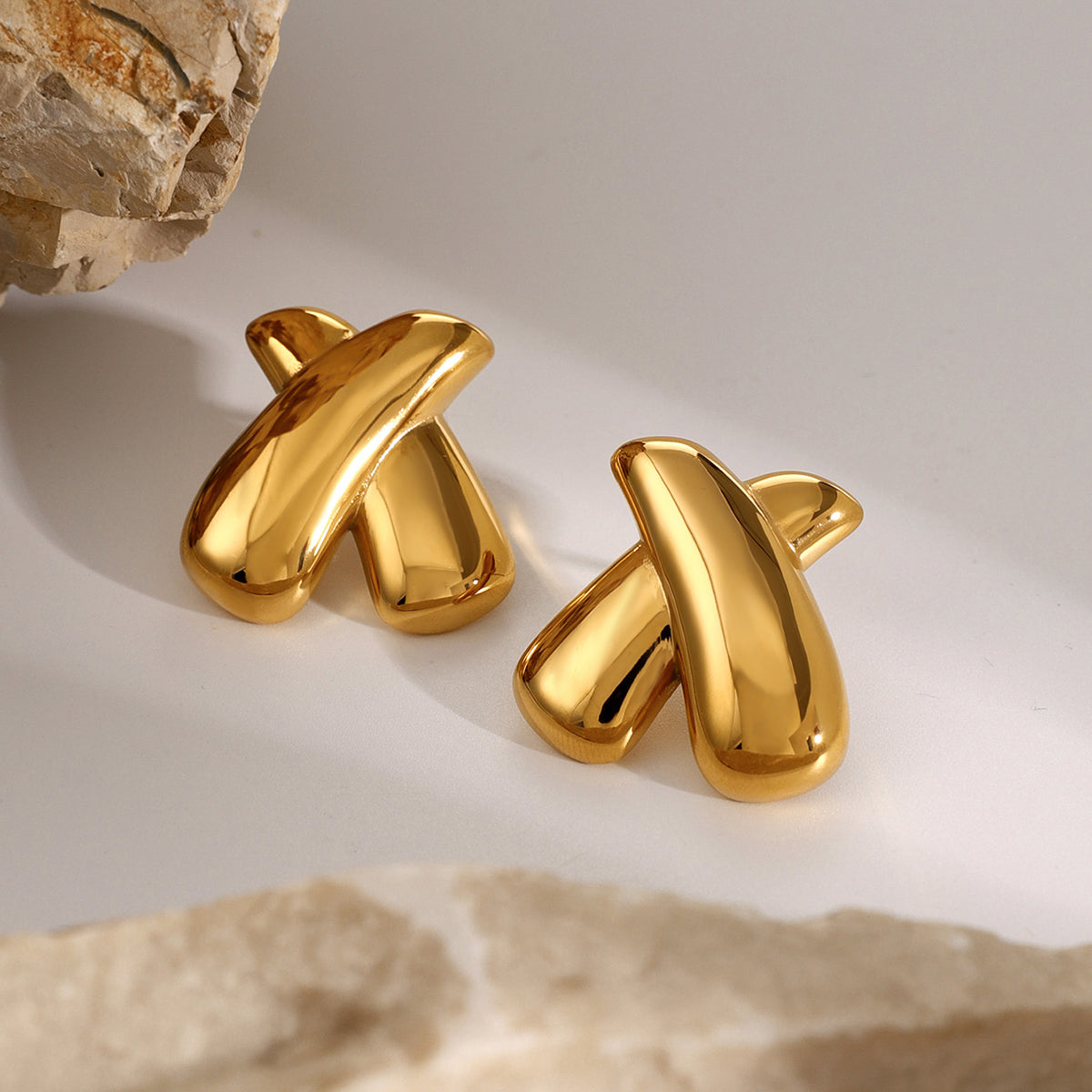 X-Shaped 316 Stainless Steel Ear Studs