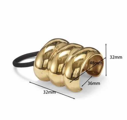 Lady Geometric Alloy Plating Hair Tie