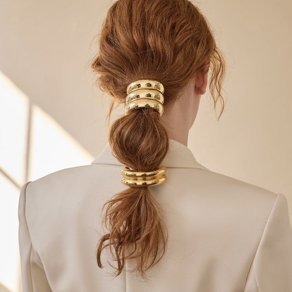 Lady Geometric Alloy Plating Hair Tie