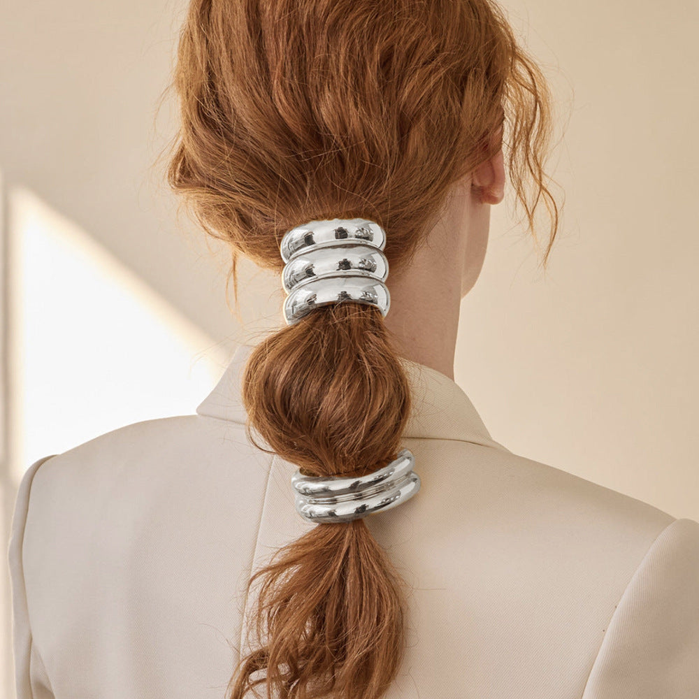 Lady Geometric Alloy Plating Hair Tie