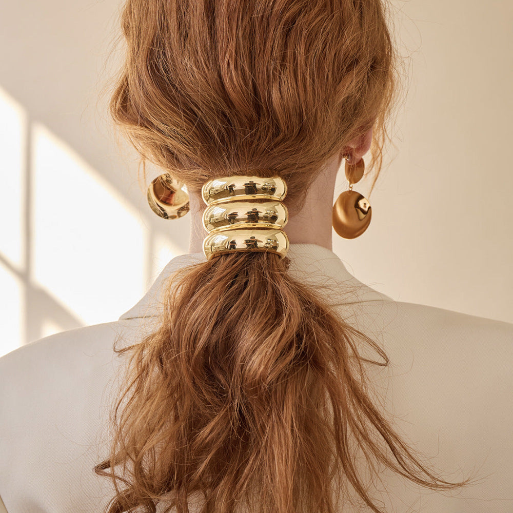 Lady Geometric Alloy Plating Hair Tie