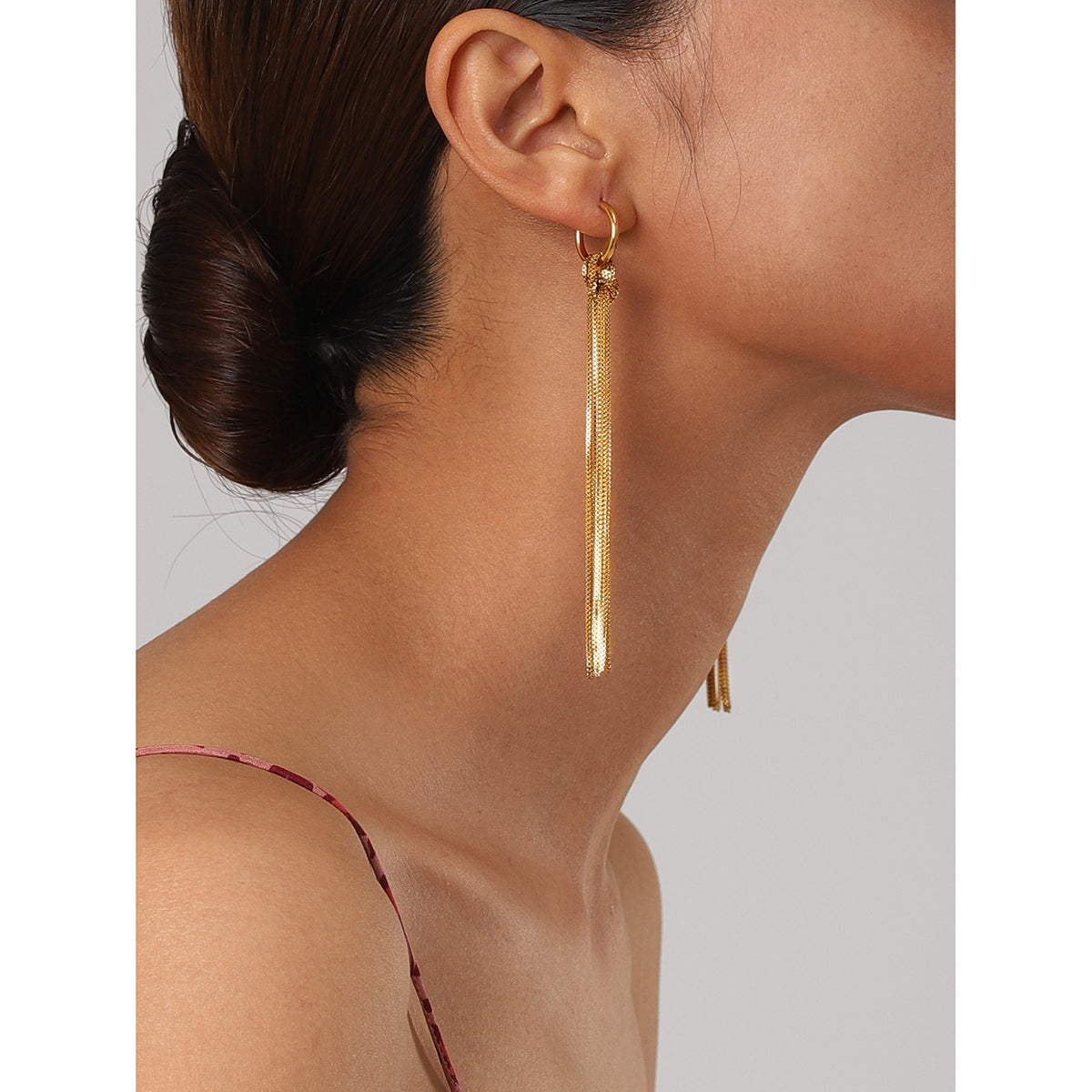 Tassel Stainless Steel Long Earrings