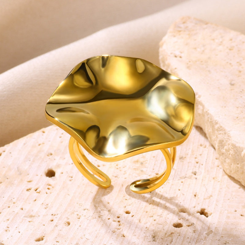 Oversized Irregular 304 Stainless Steel Open Ring