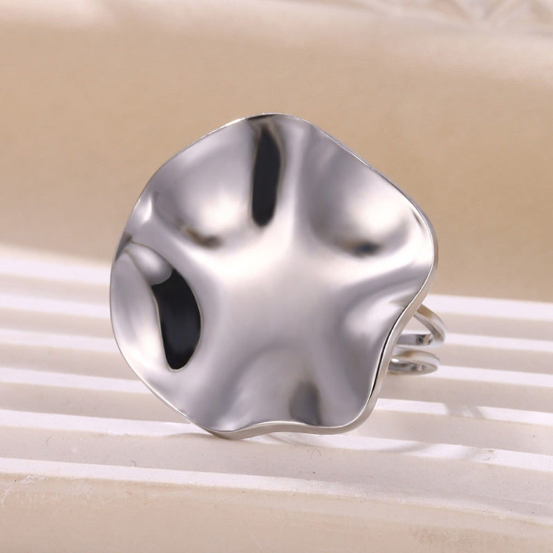 Oversized Irregular 304 Stainless Steel Open Ring