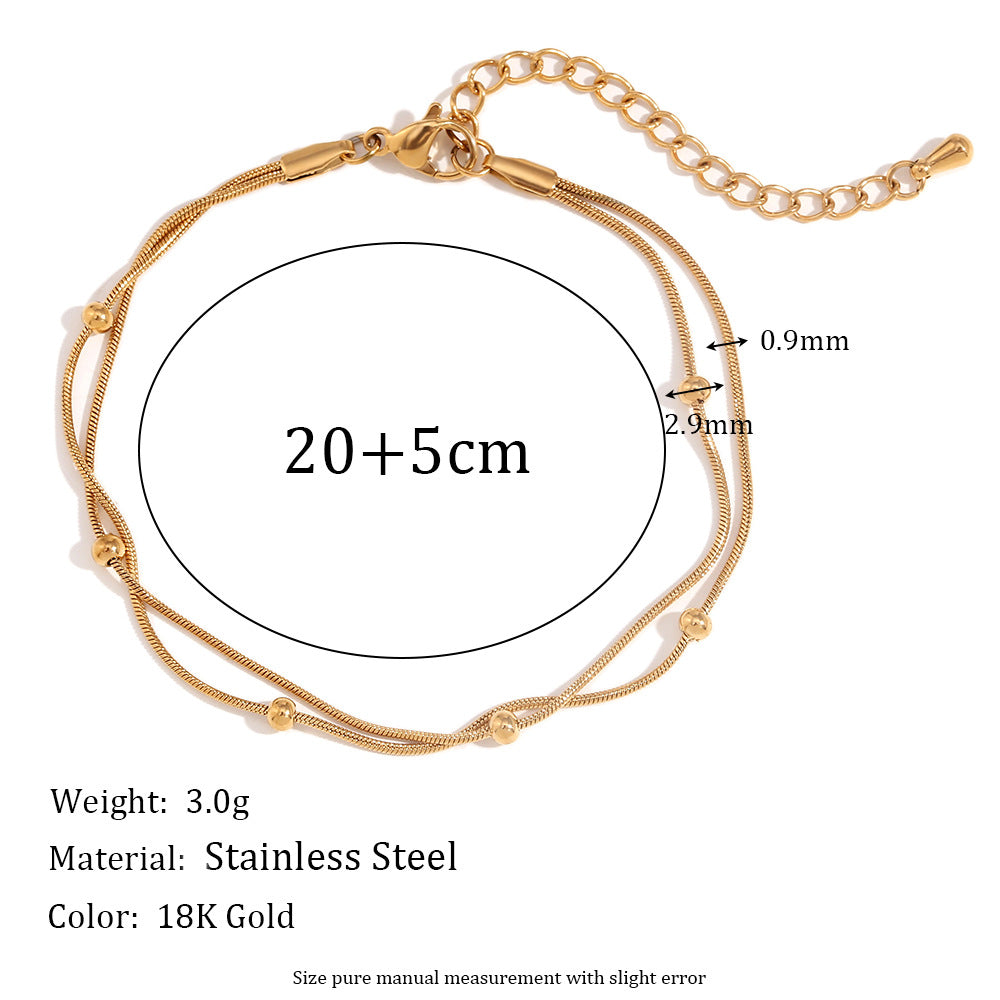 Simple Style Solid Color 304 Stainless Steel Anklet