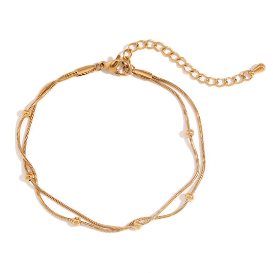 Simple Style Solid Color 304 Stainless Steel Anklet