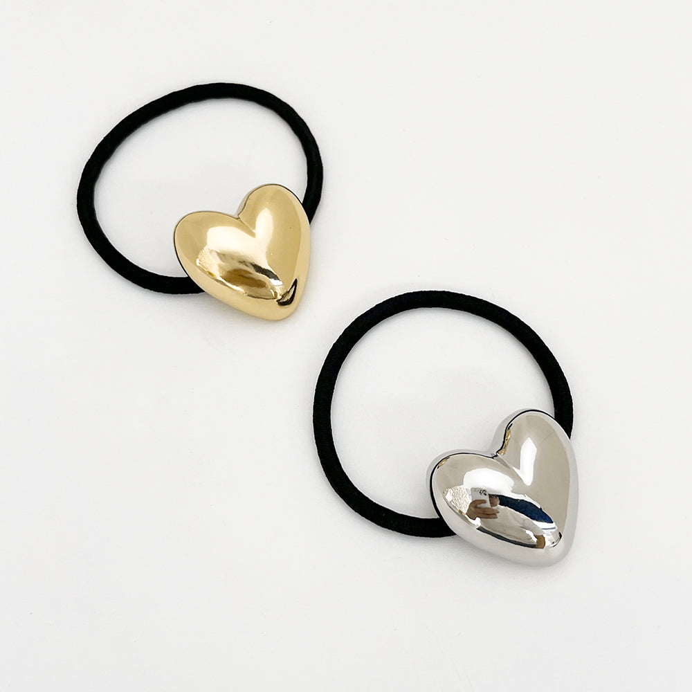 Women's Elegant Heart Shape Alloy Elastic Band Hair Tie