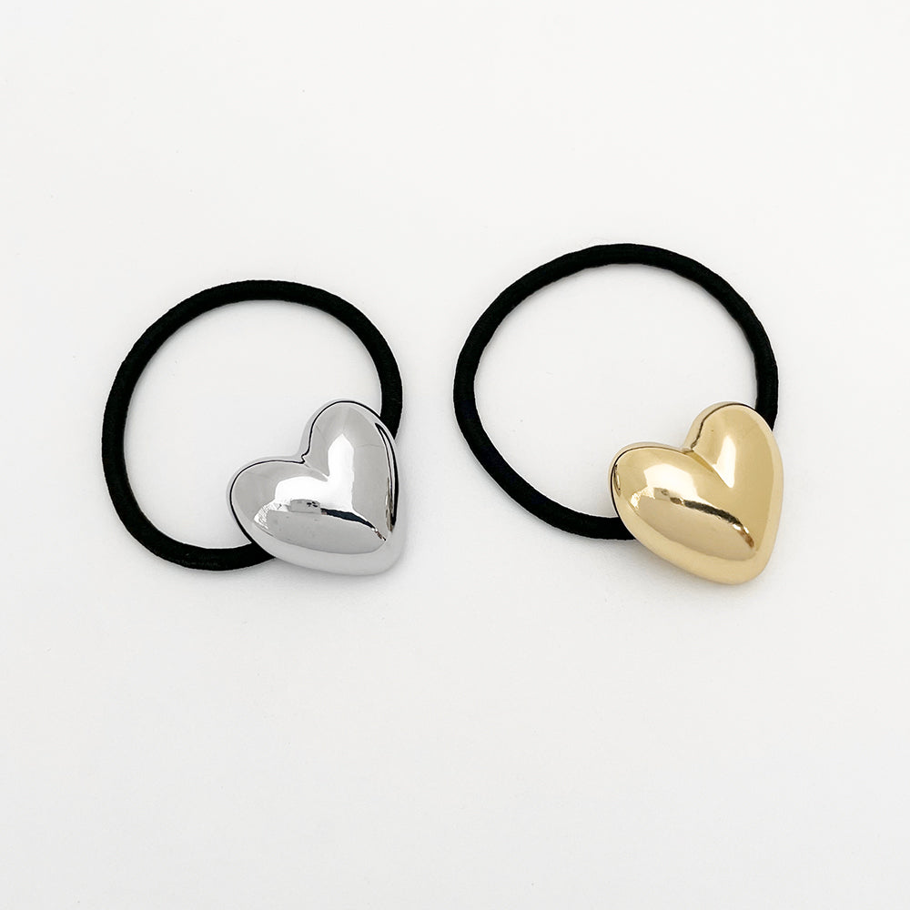 Women's Elegant Heart Shape Alloy Elastic Band Hair Tie